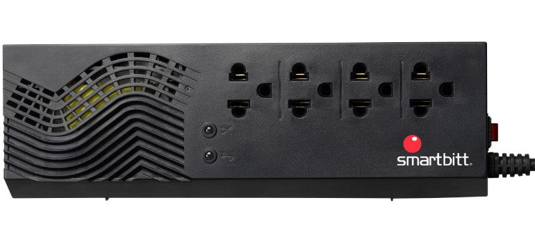 Regulador SMARTBITT SBAVR1200S - 4, Negro, 1200 VA, 600 W Regulador SMARTBITT SBAVR1200S - 4, Negro, 1200 VA, 600 W